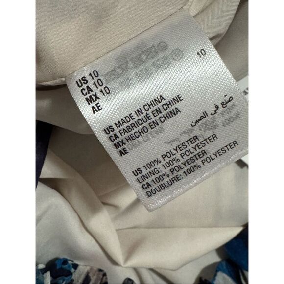 NWT Anne Klein Flowy Halter Marine Blue Multi Midi Dress 10 - Picture 8 of 8
